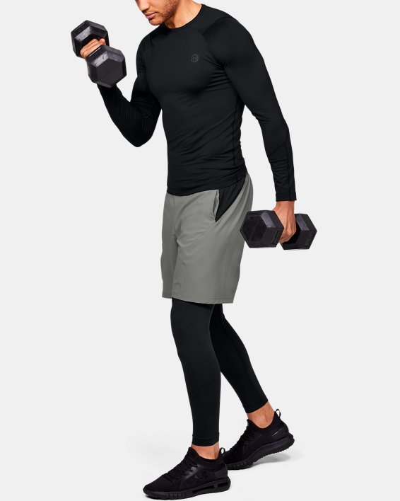 Men's UA RUSH™ HeatGear® Compression Long Sleeve in Black image number 3